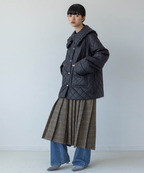 スカート ウールチェックプリーツミディスカート 977986