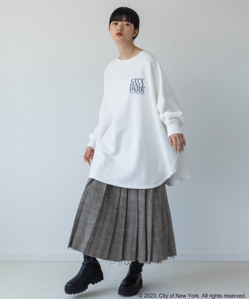 スカート ウールチェックプリーツミディスカート 977986