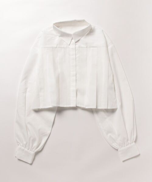 ブラウス シャツ ブロードボリュームフルスリーブクロップドブラウス レディース STYLEBLOCK ブラウス シャツ ブロードボリュームスリーブ