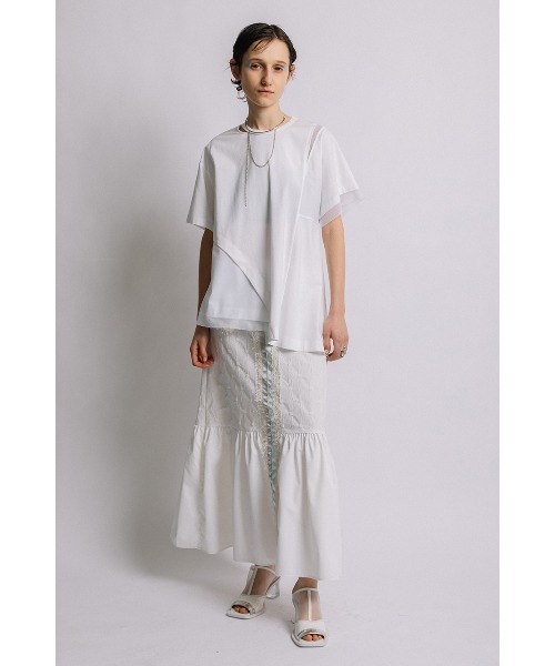 AULA AILA tシャツ メッシュコンビネーションアシンメトリーT