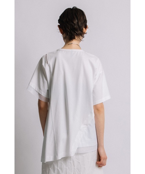 AULA AILA tシャツ メッシュコンビネーションアシンメトリーT