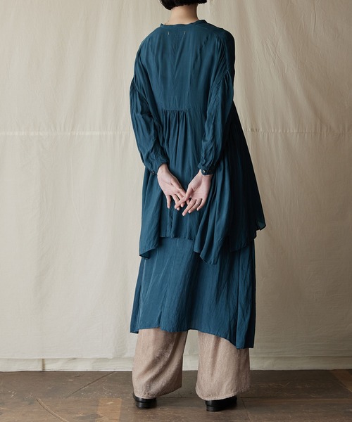 美品♪suzuki takayuki ブラウス　綿　麻　長袖　日本製　フレア suzuki takayuki ブラウス シャツ broad blouse レディース