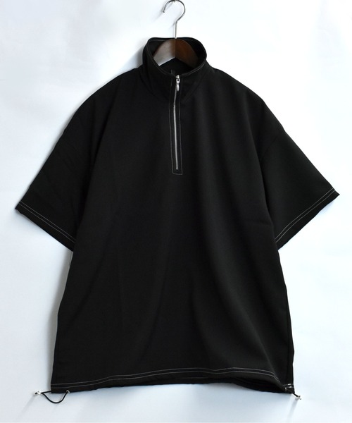 Starting Over シャツ oversize half zip stitching shirt