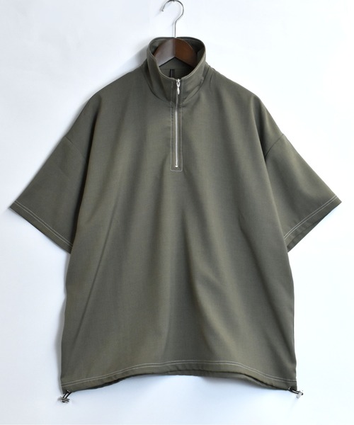 Starting Over シャツ oversize half zip stitching shirt