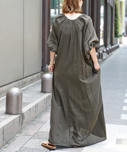 ドゥーズィエムクラス　 Organic Cotton ドレス　ブラウン WALANCE ワンピース 「WALANCE/ワランス」別注 COTTON GAUZE