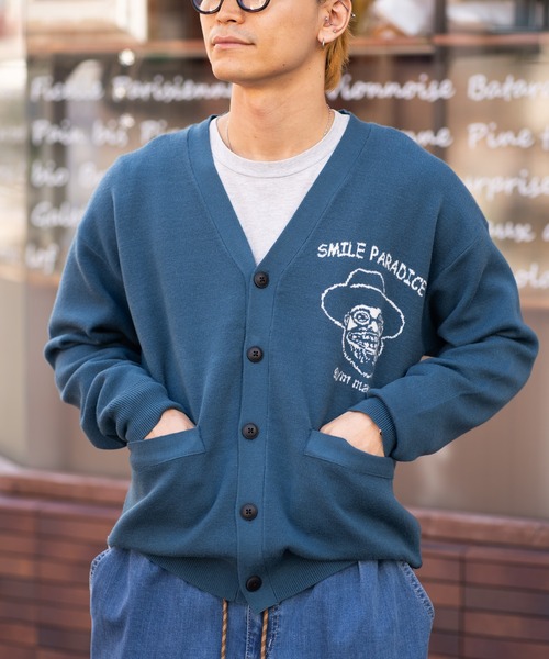 gym master（ジムマスター） カーディガン ジャガードニットSMILE