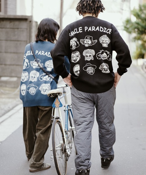 gym master（ジムマスター） カーディガン ジャガードニットSMILE