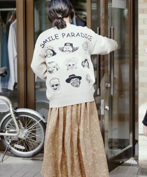 gym master（ジムマスター） カーディガン ジャガードニットSMILE