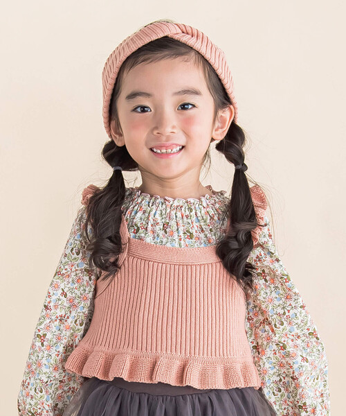 Noeil aime BeBe（ノイユエームベベ） ベスト ヘアバンド付ニット 