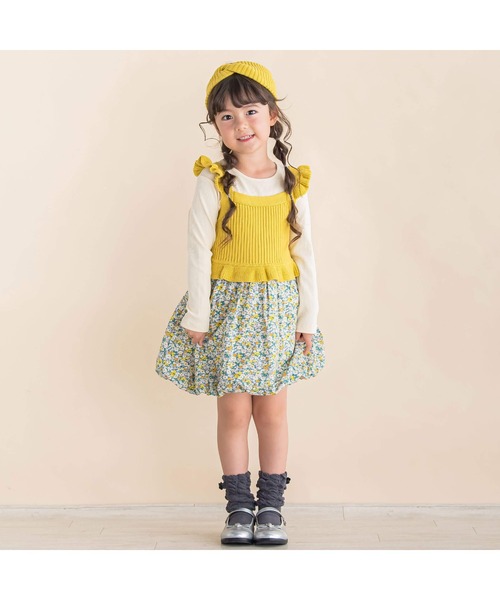Noeil aime BeBe（ノイユエームベベ） ベスト ヘアバンド付ニット 
