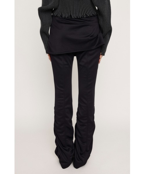 LIGHTLY STRECH パンツ SLY フレア pant 黒 SLY スラックス パンツ IRREGULAR WAIST FLARE PT イレギュラー