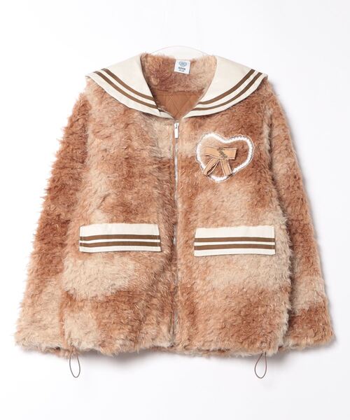 コート アウター 「HOOK」for girls セーラー襟フェイクシープ