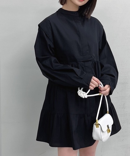 ブラウス シャツ spiritoso ティアードフレアチュニック レディース spiritoso ブラウス シャツ ティアードフレアチュニック