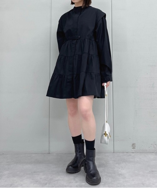 ブラウス シャツ spiritoso ティアードフレアチュニック レディース spiritoso ブラウス シャツ ティアードフレアチュニック