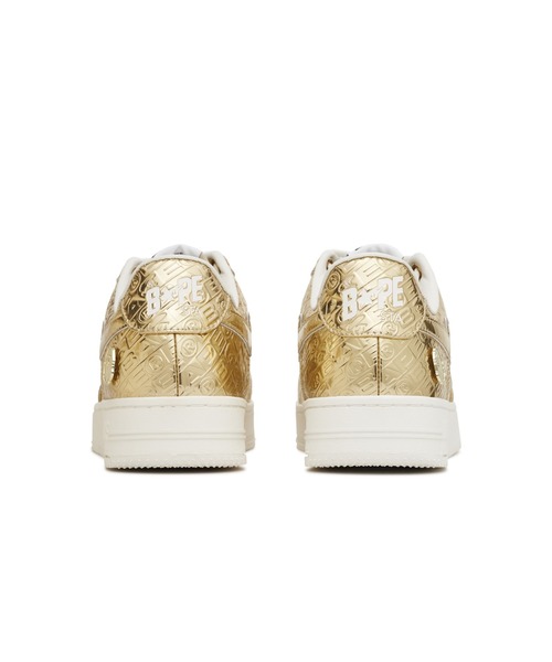 新品 21ss BAPE STA スタッズスニーカー 25 ホワイト×ゴールド
