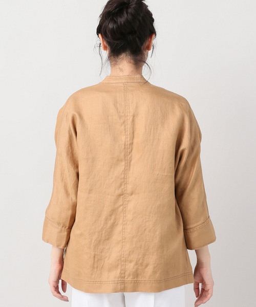 NOBLE ノーカラージャケット38 NOBLE 「NOBLE」 ノーカラージャケット 38 キャメル レディース