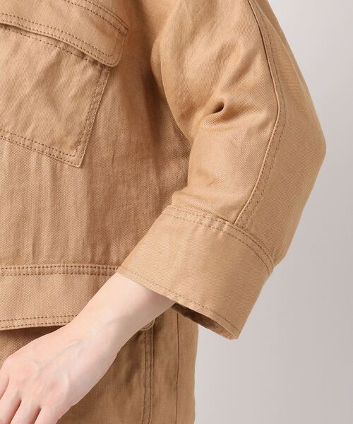 NOBLE ノーカラージャケット38 NOBLE 「NOBLE」 ノーカラージャケット 38 キャメル レディース