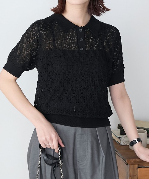 BONLECILL ニット セーター レーシーポロニットプルオーバー
