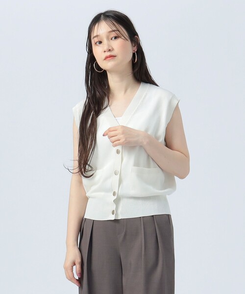 BEAMS HEART ニット セーター 金ボタン Vネックベスト