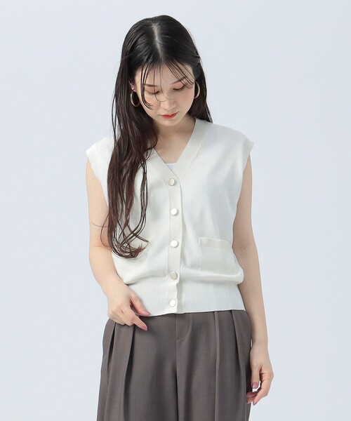 BEAMS HEART ニット セーター 金ボタン Vネックベスト