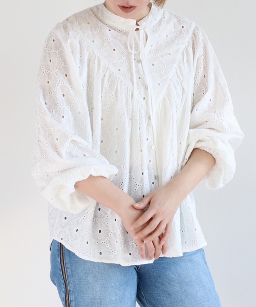 cepo（セポ） ブラウス シャツ 「前後2way」ボトルネック刺繍ブラウス