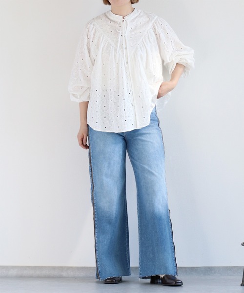 cepo（セポ） ブラウス シャツ 「前後2way」ボトルネック刺繍ブラウス