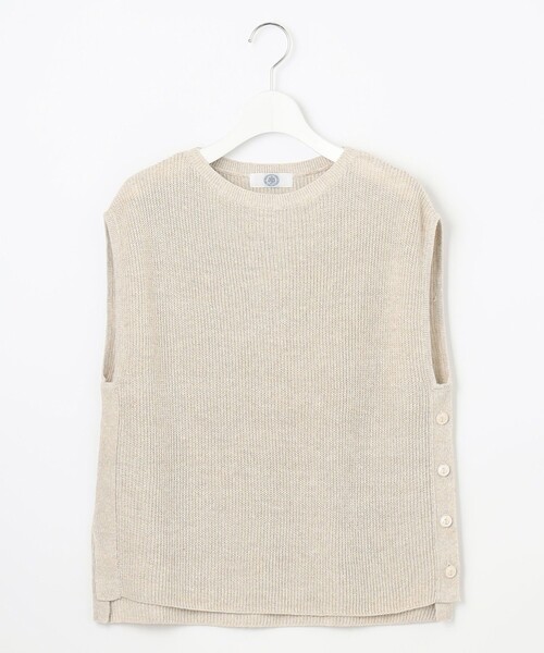 ベスト+ジレ L'Appartement  Cotton Knit Vest J.PRESS（J.プレス） ベスト ジレ 「洗える」Linen Cotton Vest ニット