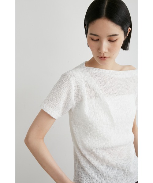 お気にいる MIESROHE tシャツ レディース シュリンクドレープカットTOPS トップス