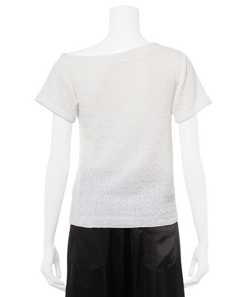 tシャツ ドレープカットトップ レディース MIESROHE tシャツ シュリンクドレープカットTOPS レディース