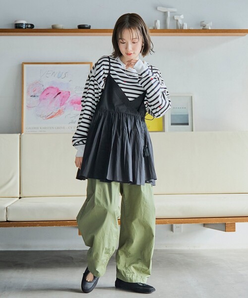 a ccordion LAYERING CAMI SET ブラック 2枚セット ブラウス シャツ