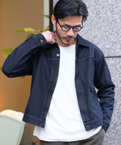 JIGGYS SHOP デニムジャケット gジャン 襟付きジップアップ