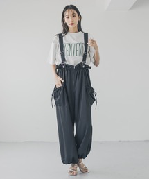 LOWRYS FARM サロペット オーバーオール ウエストフリルリボン