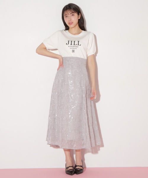 JILL by STUART スカート スパンコール刺繍シアースカート