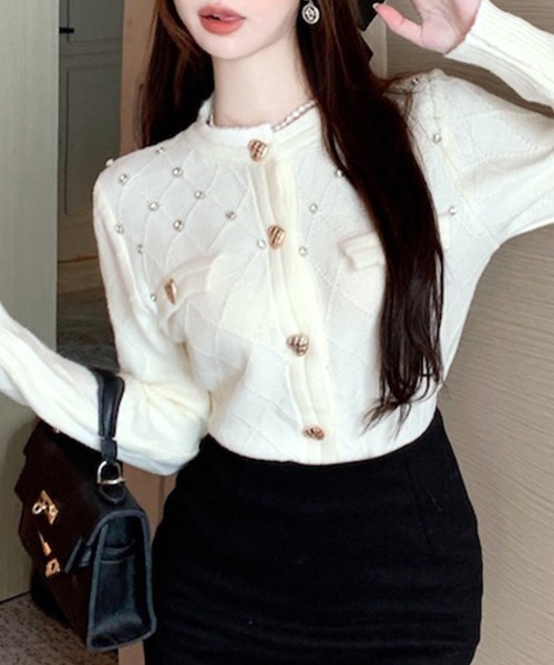 「Riff」 ニットカーディガン FREE サックスブルー レディース_画像5