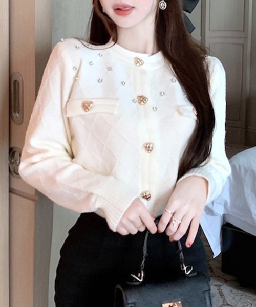 「Riff」 ニットカーディガン FREE サックスブルー レディース_画像8