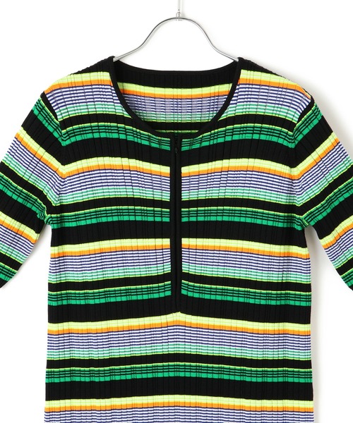 ADAM ET ROPE' ワンピース ハーフZIPニットワンピース