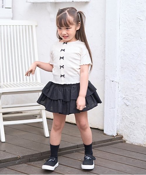 tシャツ カーディガン風リボントップス キッズ 子供服 女の子