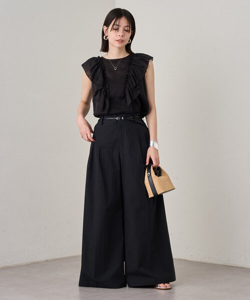 【お得】GO TO HOLLYWOOD ワイドチノパンツ　レディースサイズ　02 Loungedress パンツ ワイドフレアライトチノパンツ レディース