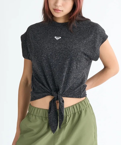 tシャツ 「ROXY/ロキシー」25SS RHYTHM OF LOVE/裾リボン付きノースリーブトップス レディース