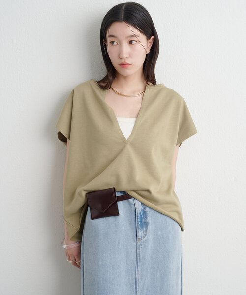 Omekashi tシャツ スウェットVプルオーバー レディース