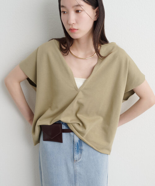 Omekashi tシャツ スウェットVプルオーバー レディース