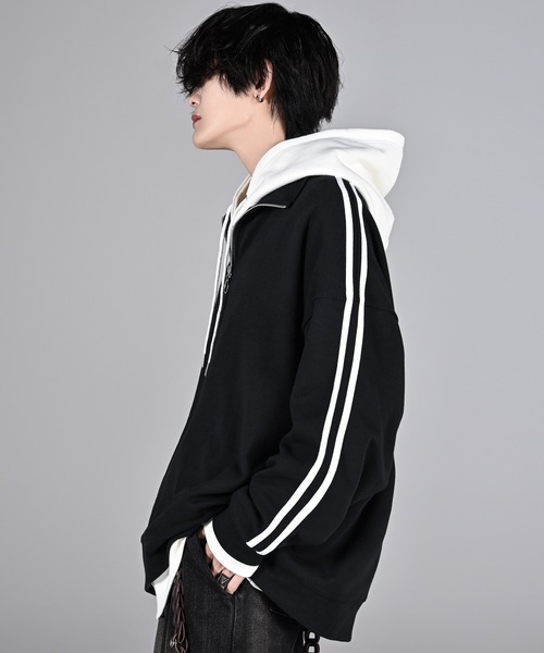 S ADRER ロゴフルジップパーカー　ブラック heavy weight logo semi short vintage double zip parker