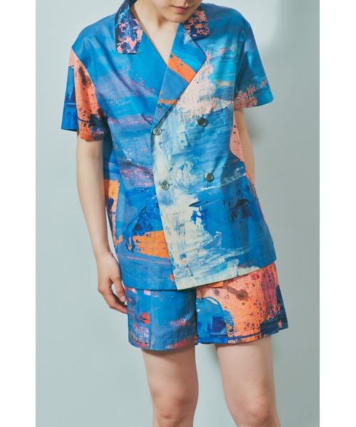 ブラウス シャツ 「EM(em)」Room wear Tops - Short Sleeve/アートデザインルームウェア/ショートスリーブトップス レ
