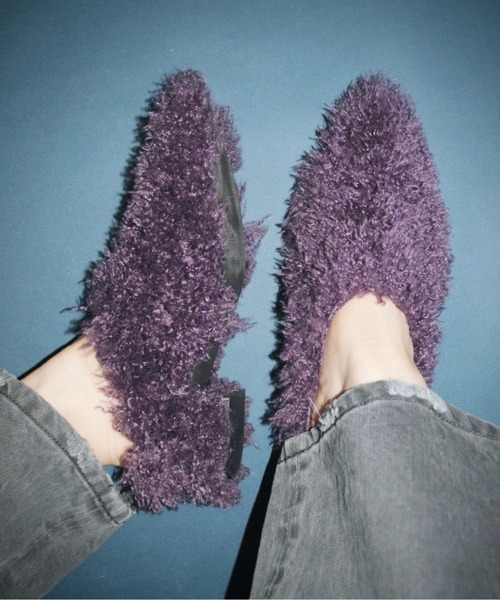 musubore パンプス pointed toe fur mule / ポインテッドトゥ