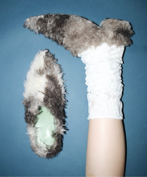 musubore ファーミュールM musubore パンプス pointed toe fur mule / ポインテッドトゥ