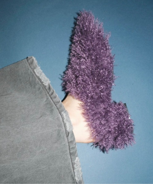 musubore パンプス pointed toe fur mule / ポインテッドトゥ