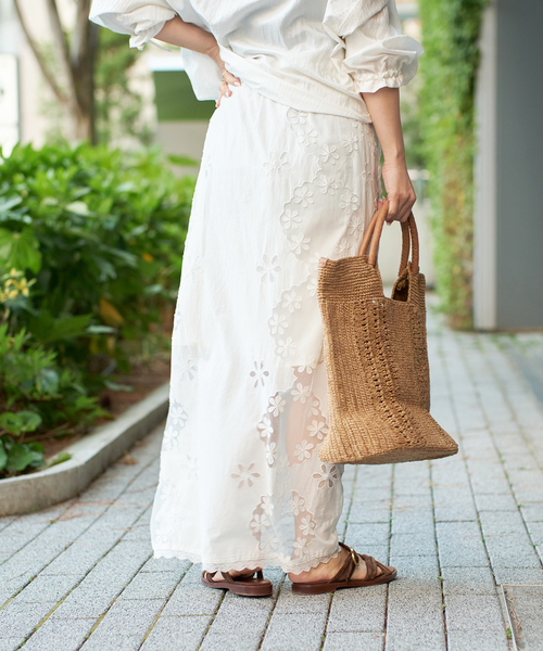 IENA LA BOUCLE スカート レースエンブロボイルスカート