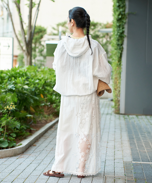 【orangetea】IENA LA BOUCLE ロングスカート 38 IENA LA BOUCLE cottonレース スカート（ロング・マキシ丈