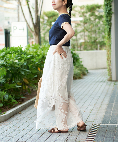 IENA スカート IENA LA BOUCLE スカート ライトタフタチェックティアード