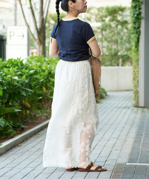 IENA LA BOUCLE スカート レースエンブロボイルスカート